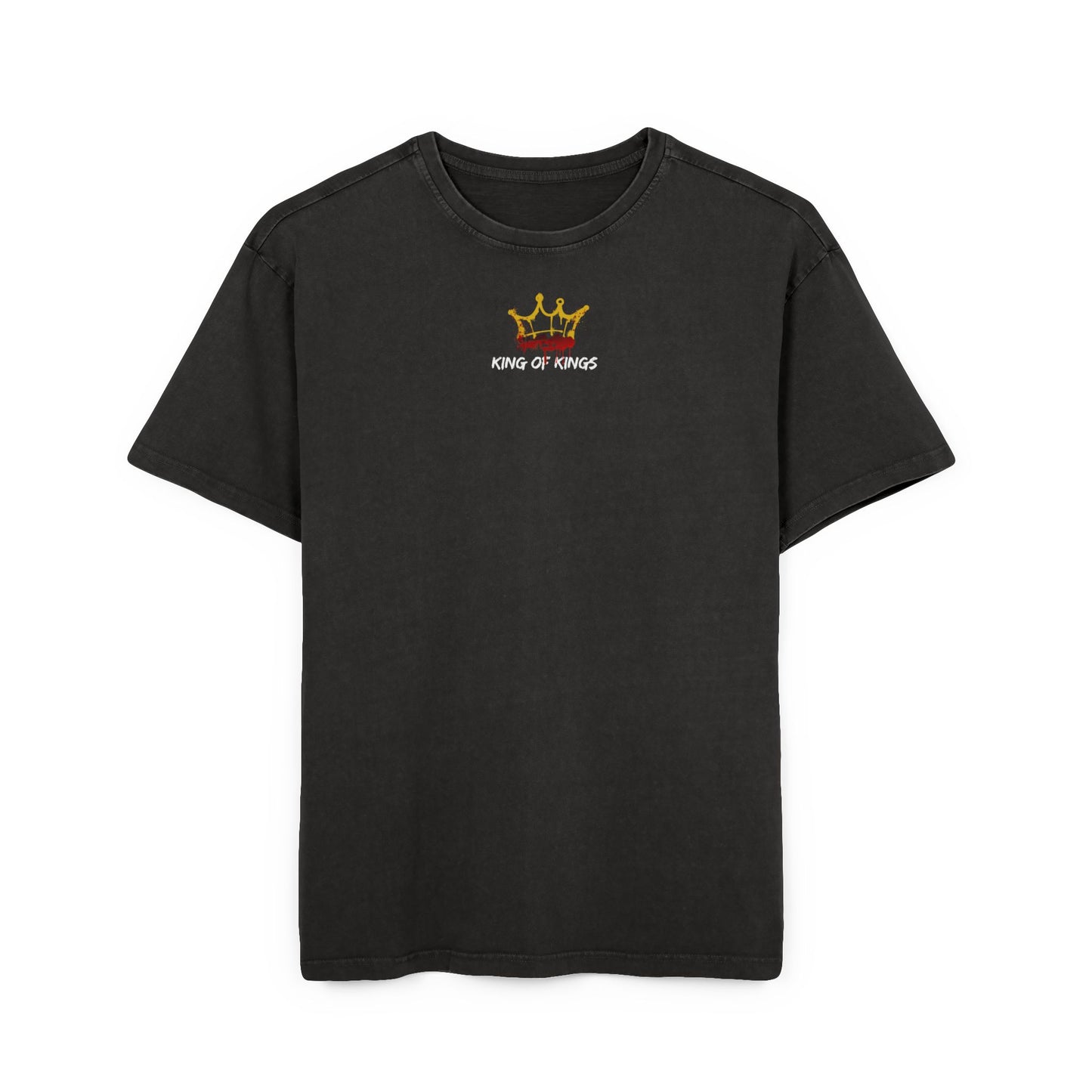 Crowned and Chosen by the Blood of King Jesus Men's Acid Washed Oversized Tee - King Jesus Graphic T-Shirt, Casual Streetwear, Faith-Based Gift, Church Attire, Comfortable Everyday Wear