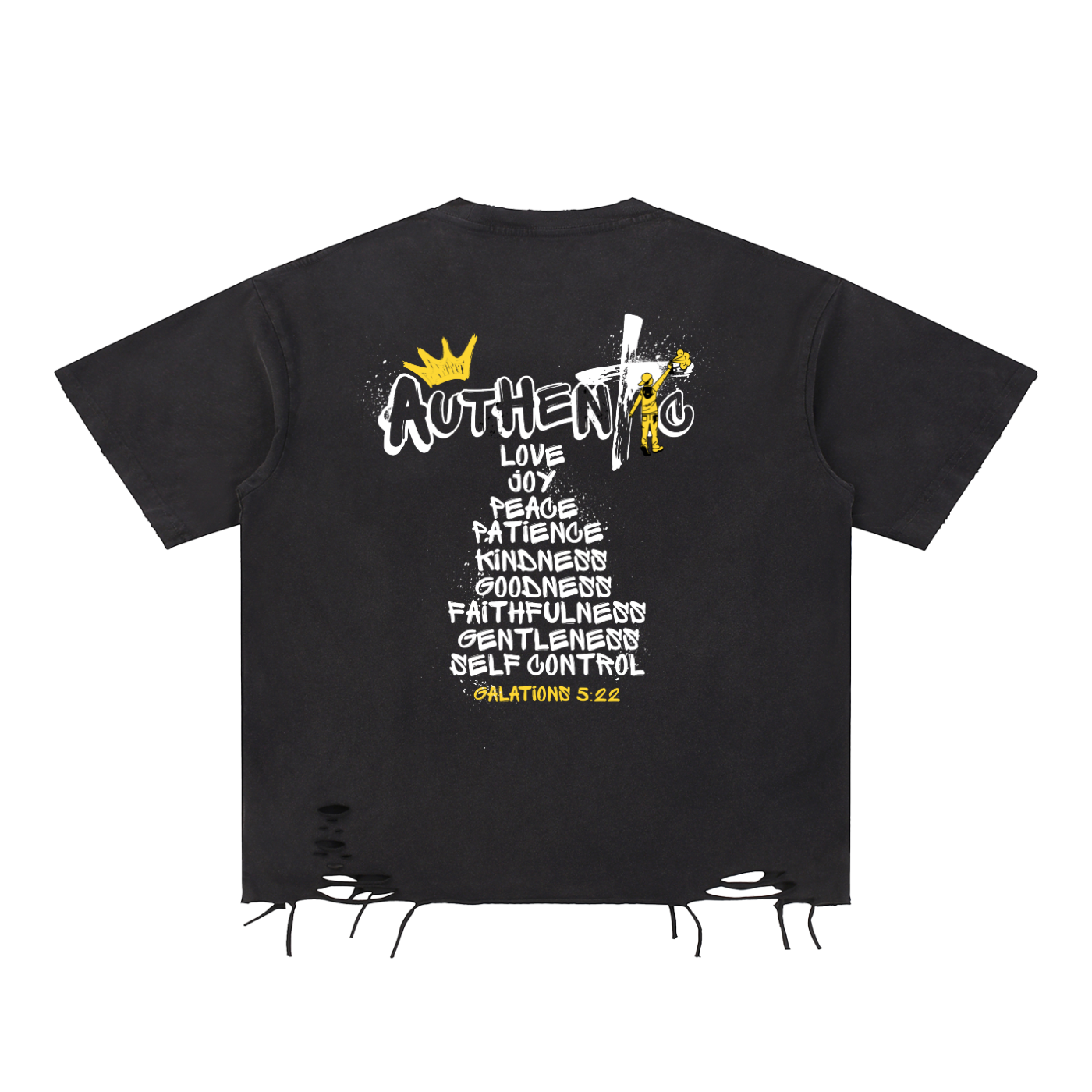 Snow Washed Raw-Hem T-Shirt