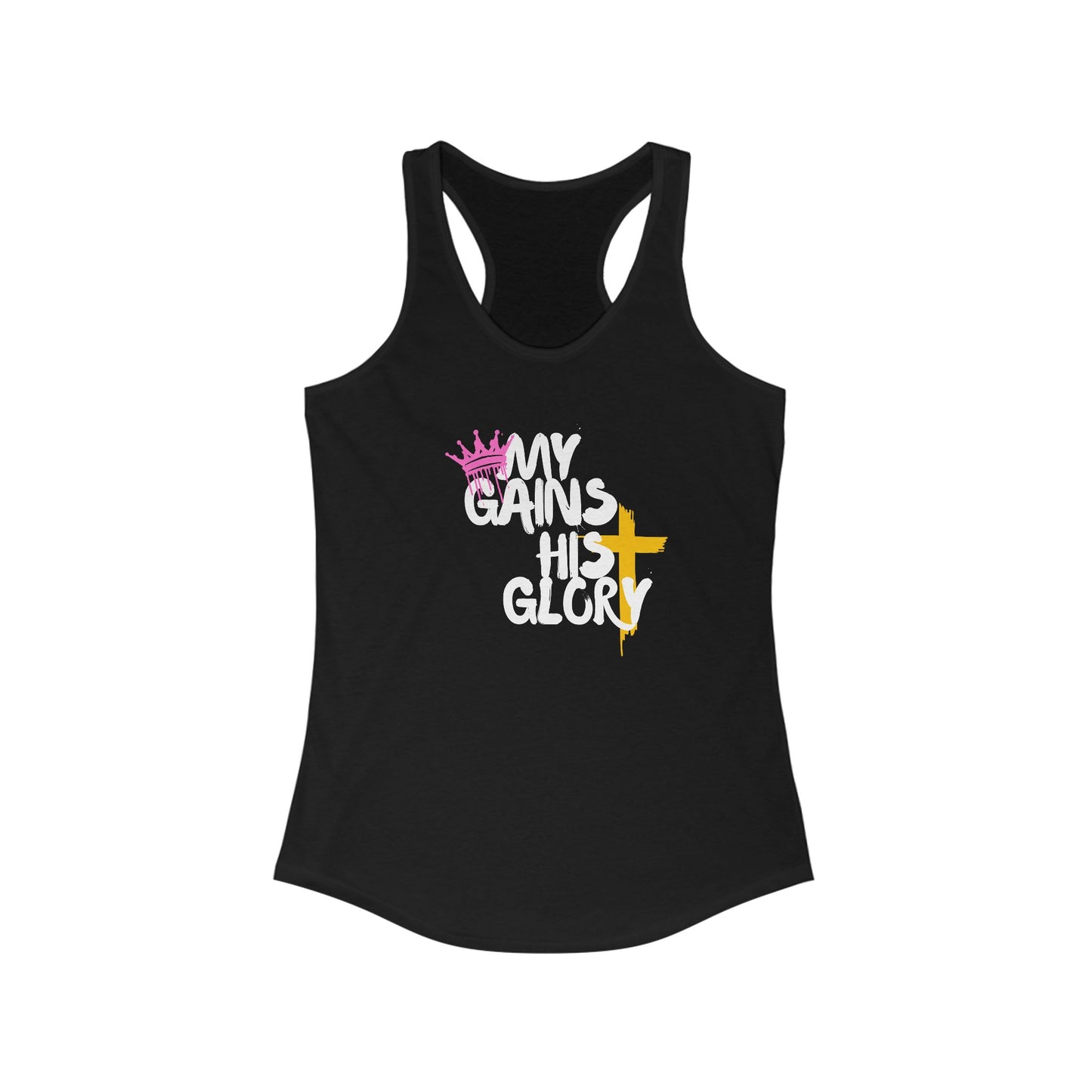 Christian Fitness Tank Top - "My Gains His Glory" Inspirational Workout Apparel, Exercise Shirt, Gym Top, Activewear, Faith-based Gift