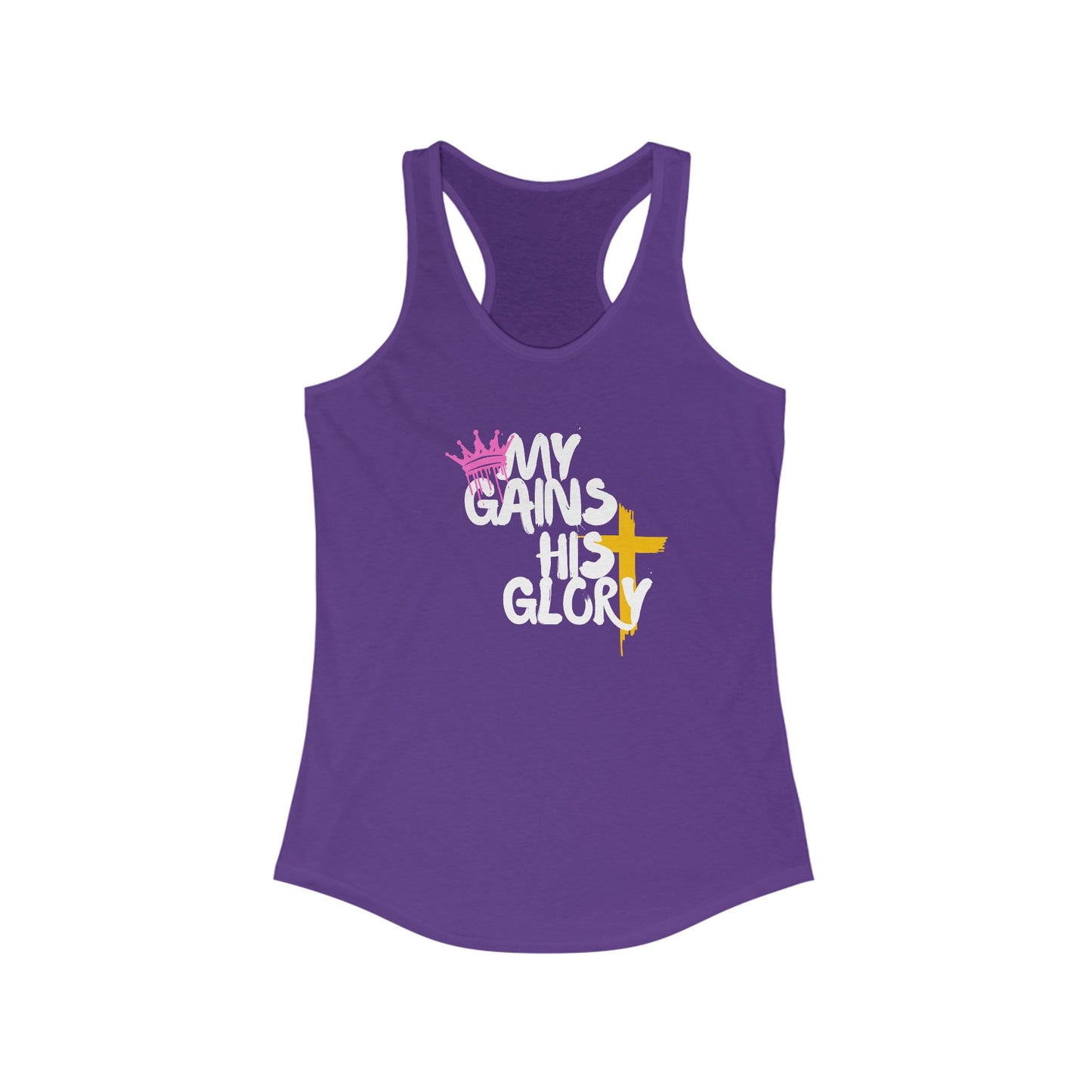 Christian Fitness Tank Top - "My Gains His Glory" Inspirational Workout Apparel, Exercise Shirt, Gym Top, Activewear, Faith-based Gift