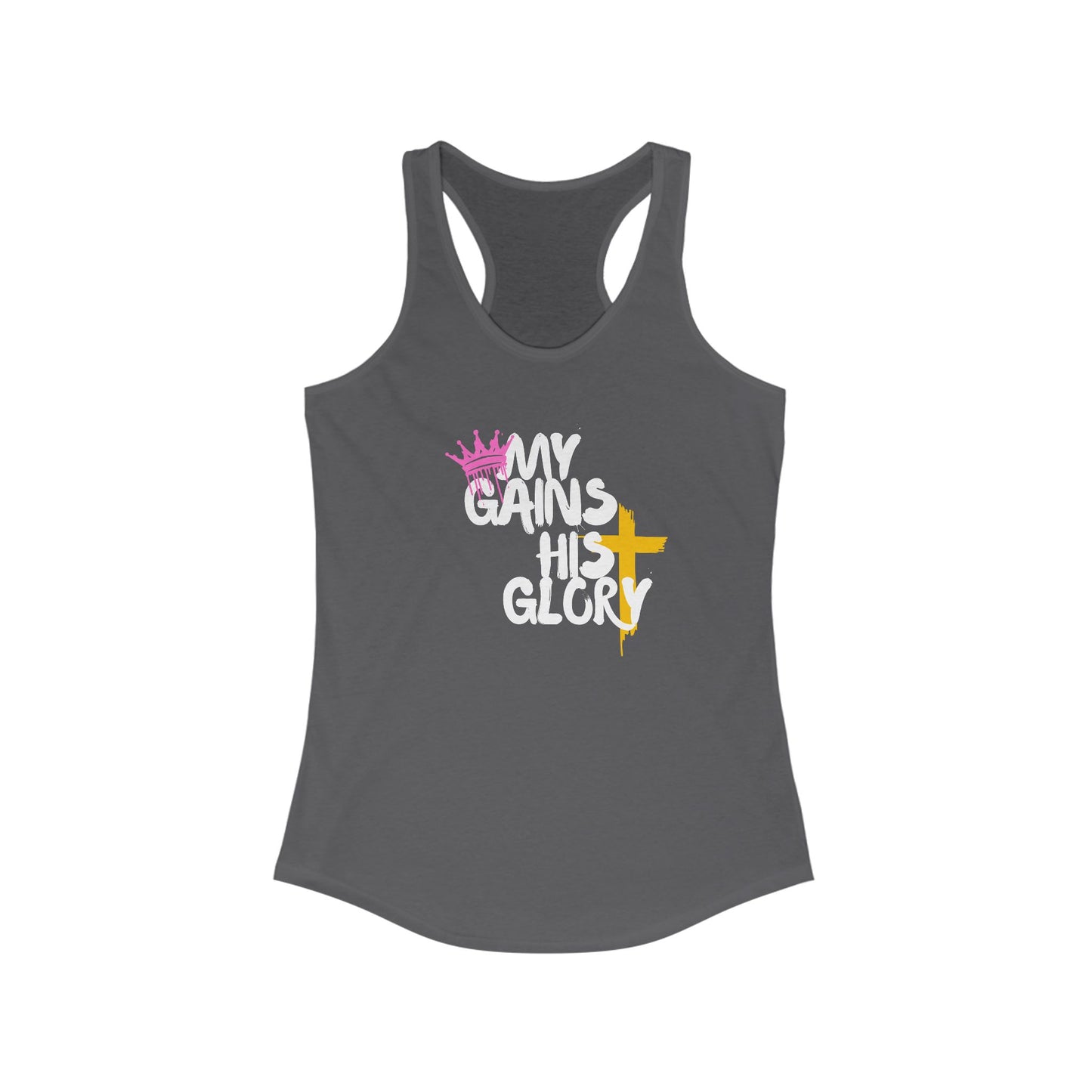 Christian Fitness Tank Top - "My Gains His Glory" Inspirational Workout Apparel, Exercise Shirt, Gym Top, Activewear, Faith-based Gift