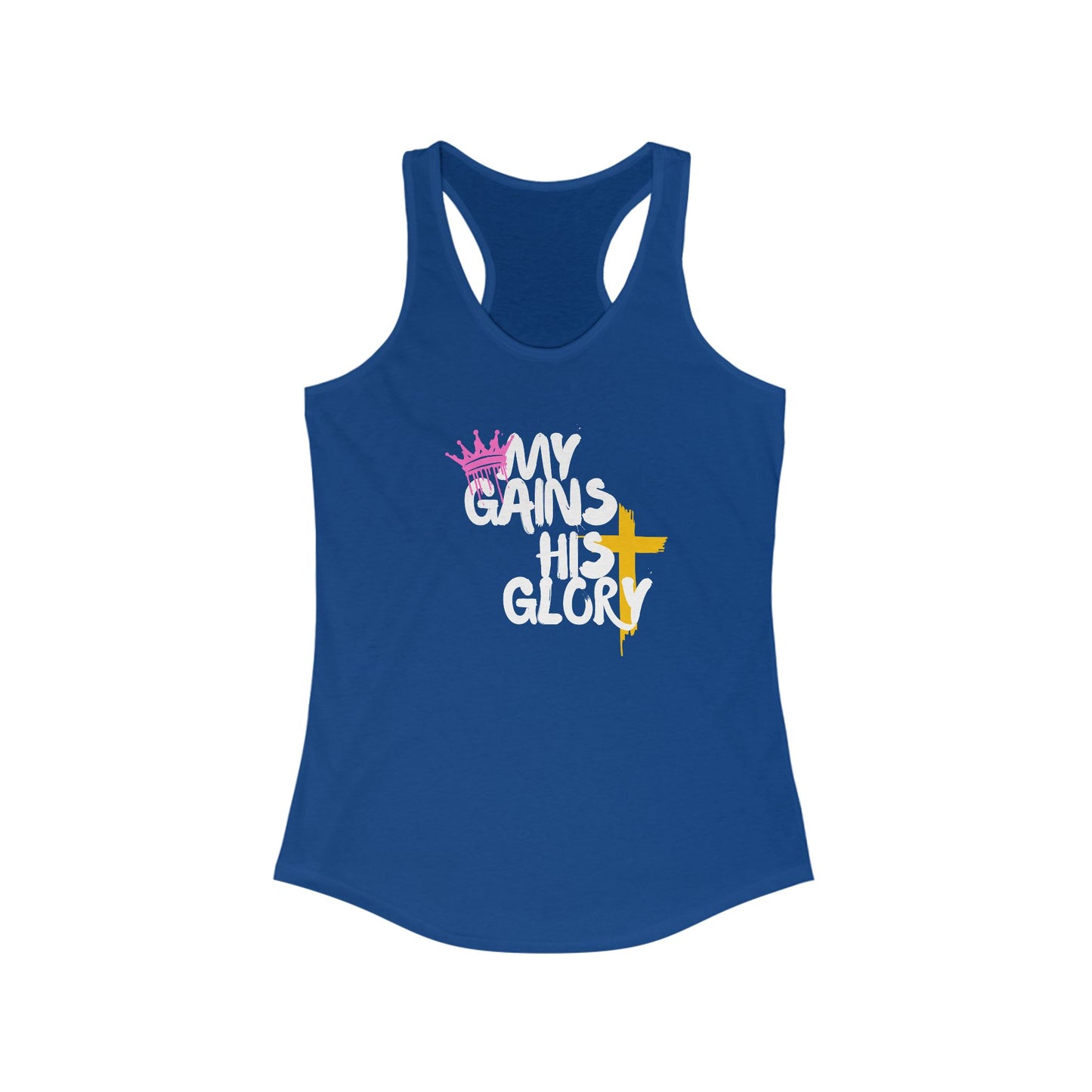 Christian Fitness Tank Top - "My Gains His Glory" Inspirational Workout Apparel, Exercise Shirt, Gym Top, Activewear, Faith-based Gift
