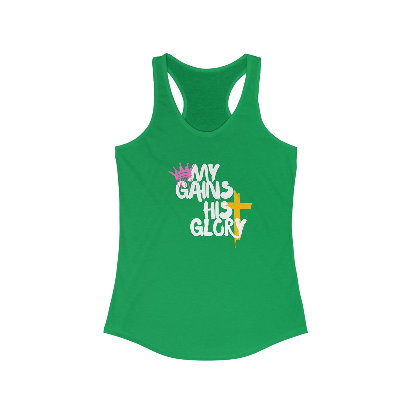 Christian Fitness Tank Top - "My Gains His Glory" Inspirational Workout Apparel, Exercise Shirt, Gym Top, Activewear, Faith-based Gift