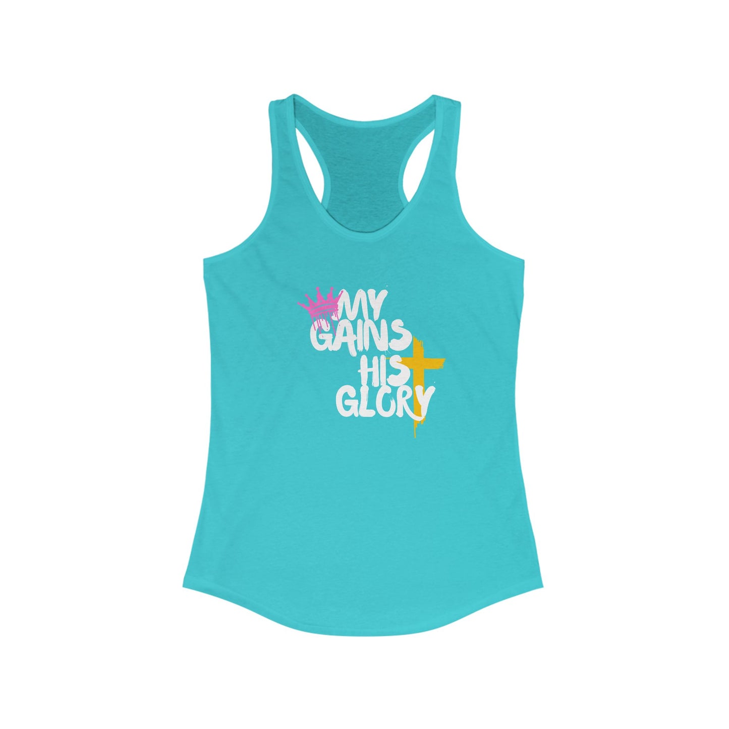 Christian Fitness Tank Top - "My Gains His Glory" Inspirational Workout Apparel, Exercise Shirt, Gym Top, Activewear, Faith-based Gift