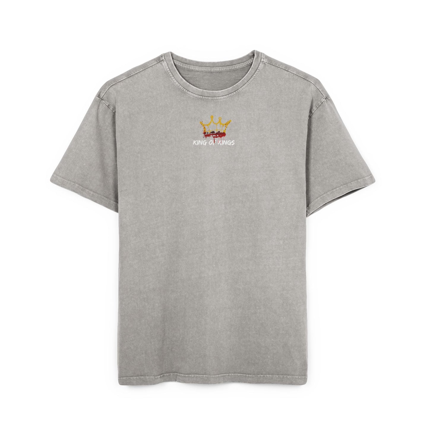 Crowned and Chosen by the Blood of King Jesus Men's Acid Washed Oversized Tee - King Jesus Graphic T-Shirt, Casual Streetwear, Faith-Based Gift, Church Attire, Comfortable Everyday Wear