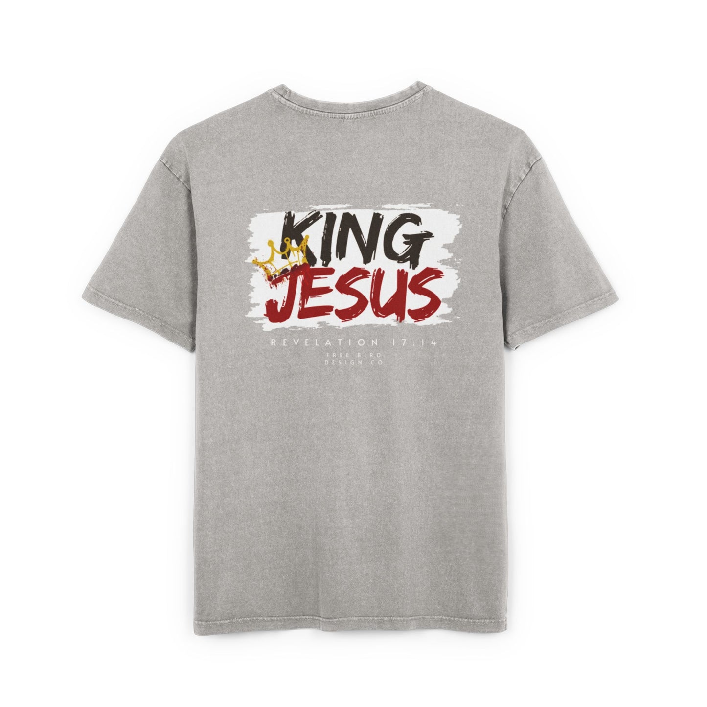 Crowned and Chosen by the Blood of King Jesus Men's Acid Washed Oversized Tee - King Jesus Graphic T-Shirt, Casual Streetwear, Faith-Based Gift, Church Attire, Comfortable Everyday Wear