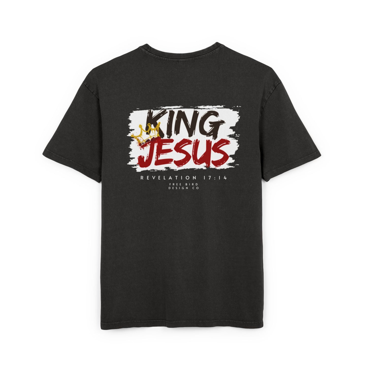 Crowned and Chosen by the Blood of King Jesus Men's Acid Washed Oversized Tee - King Jesus Graphic T-Shirt, Casual Streetwear, Faith-Based Gift, Church Attire, Comfortable Everyday Wear