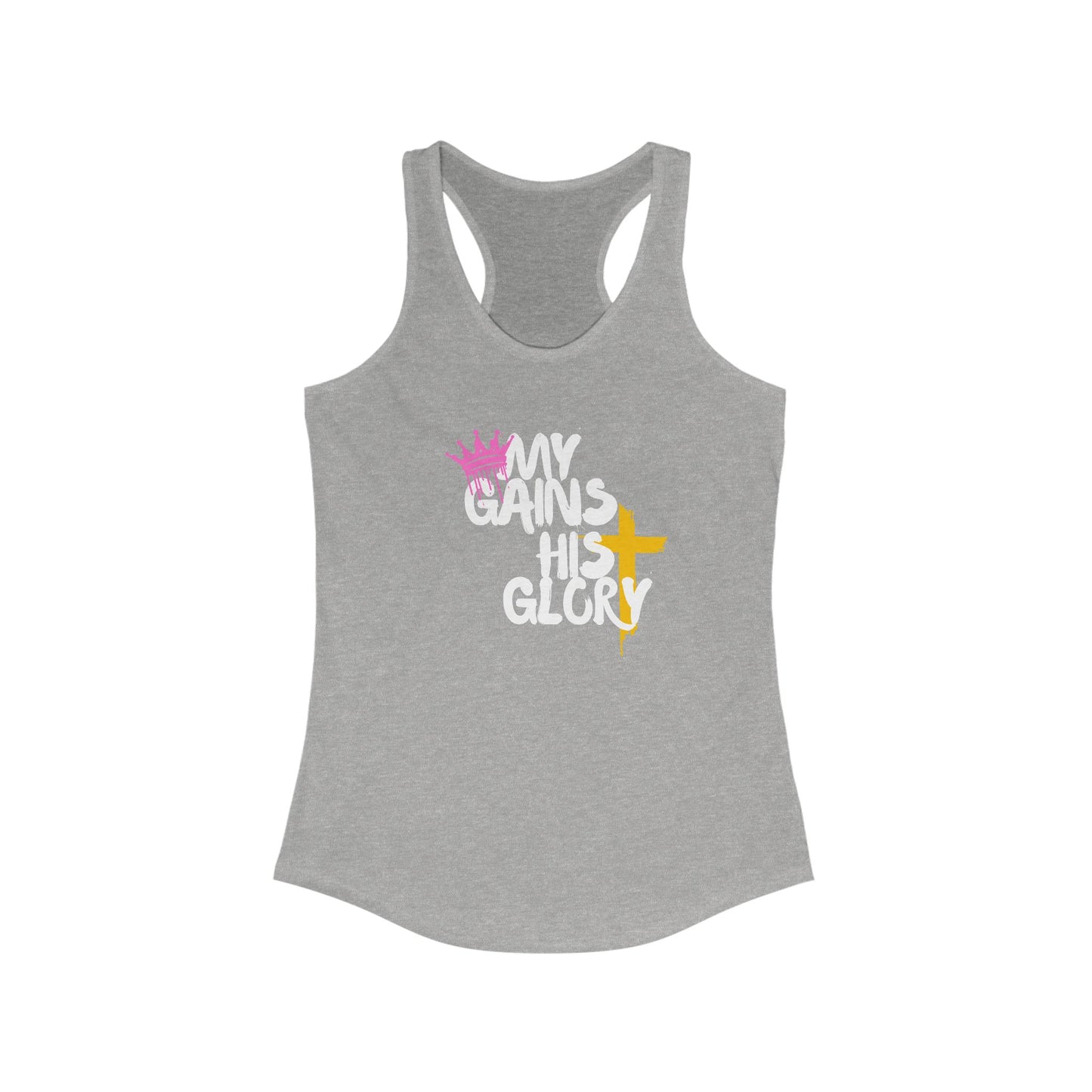 Christian Fitness Tank Top - "My Gains His Glory" Inspirational Workout Apparel, Exercise Shirt, Gym Top, Activewear, Faith-based Gift