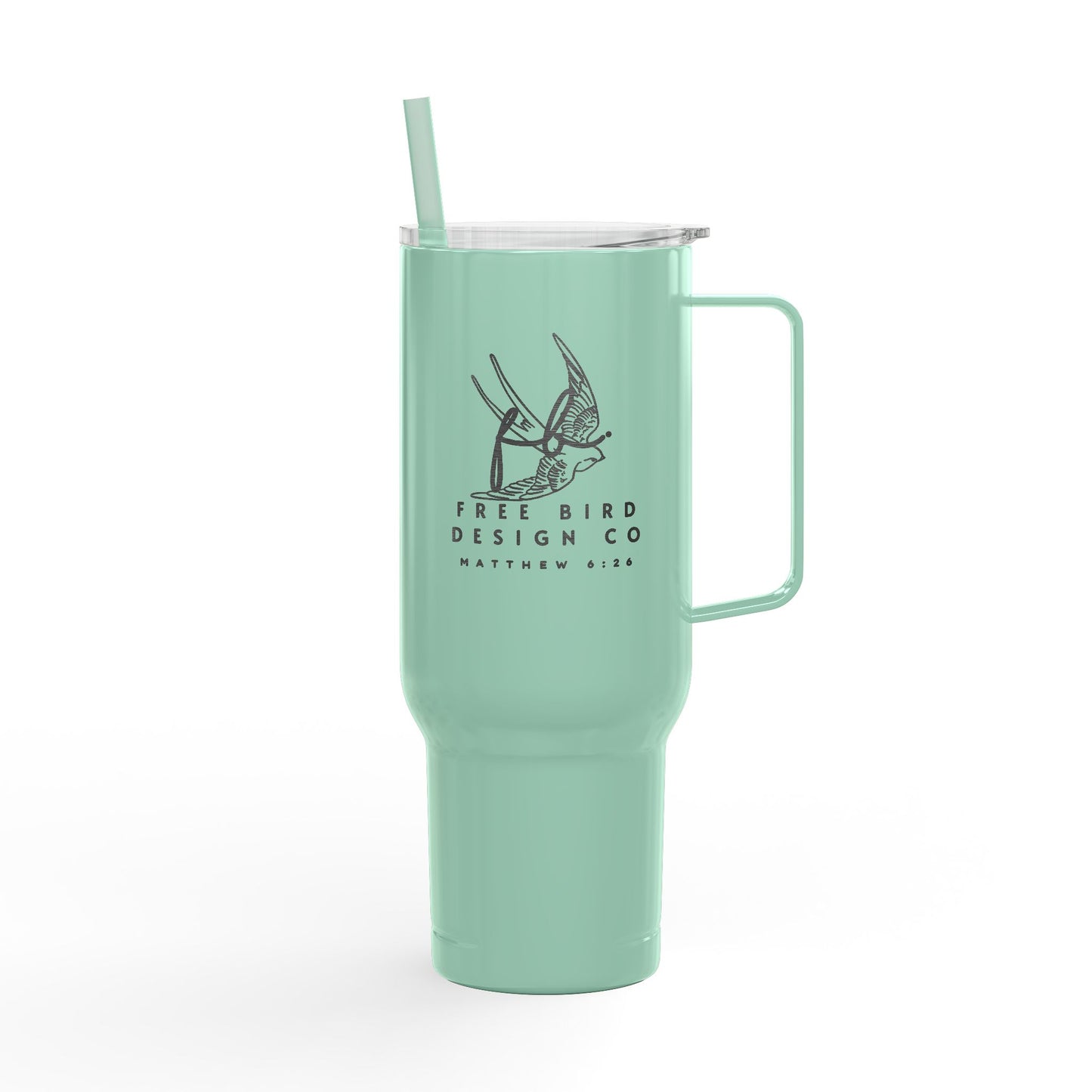 Matthew 6:26 Insulated Tumbler with Lid, 40oz (Engraving)