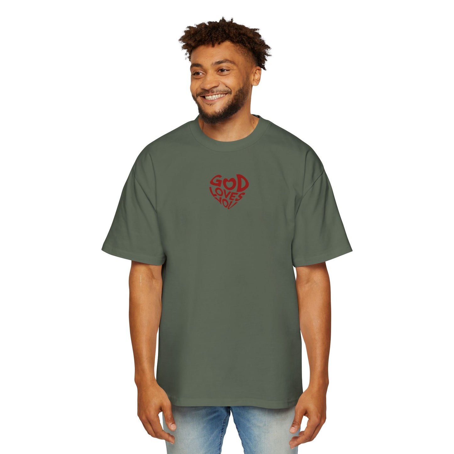 Men's Heavy Oversized Tee with Inspirational Design, Faith-Based Graphic Tee, Casual Unisex Shirt, Comfortable Everyday Wear, Gift for [...]