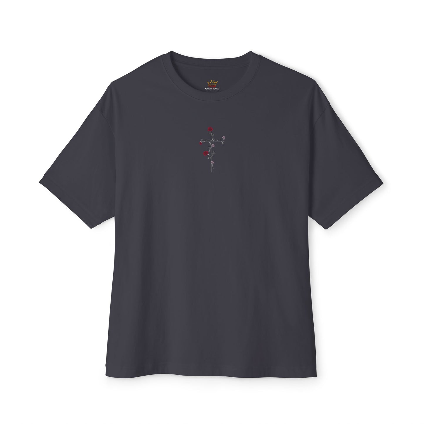 Romans 5:8 While we were yet sinners, Christ died for us Oversized Tee with Sacrificial Love Design | Casual Streetwear, Graphic Tee, Faith Apparel, Gift for Her, Christian Fashion