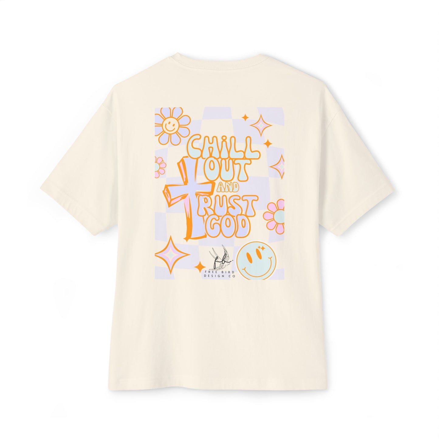 Chill Out and Trust God Boxy Tee, Relaxed Unisex T-Shirt, Cute Faith-Based Apparel, Pastel Graphic Tee for Everyday Wear, Spiritual [...]