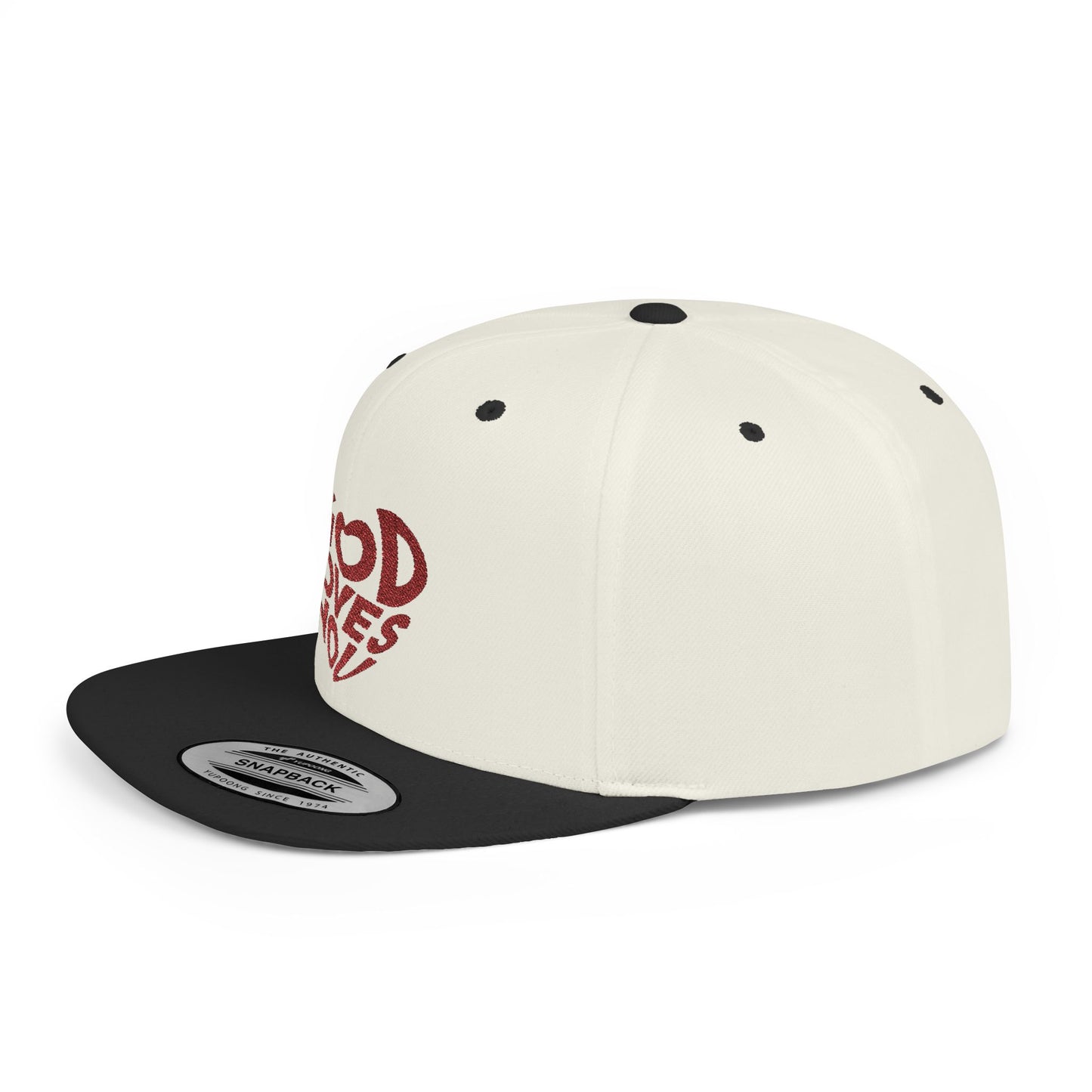 God Loves You Flat Bill Snapback Cap, Faith-Based Hat, Casual Wear, Gift for Friends, Summer Accessory, Religious Statement