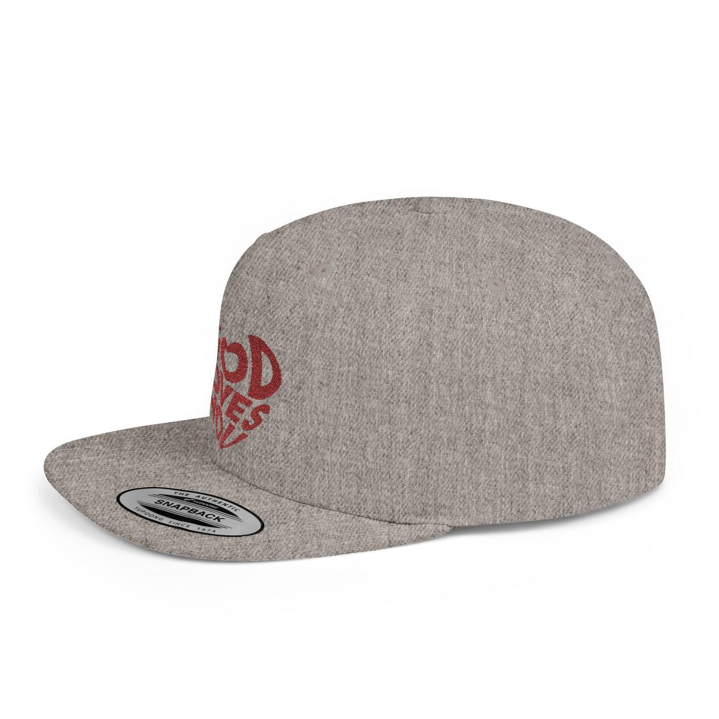 God Loves You Flat Bill Snapback Cap, Faith-Based Hat, Casual Wear, Gift for Friends, Summer Accessory, Religious Statement