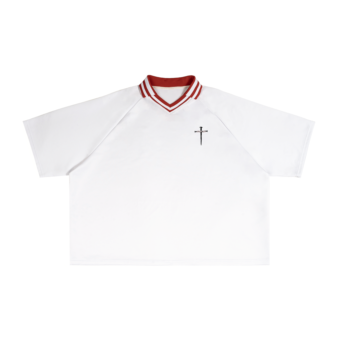 Contrast Lapel Collar Boxy T-Shirt