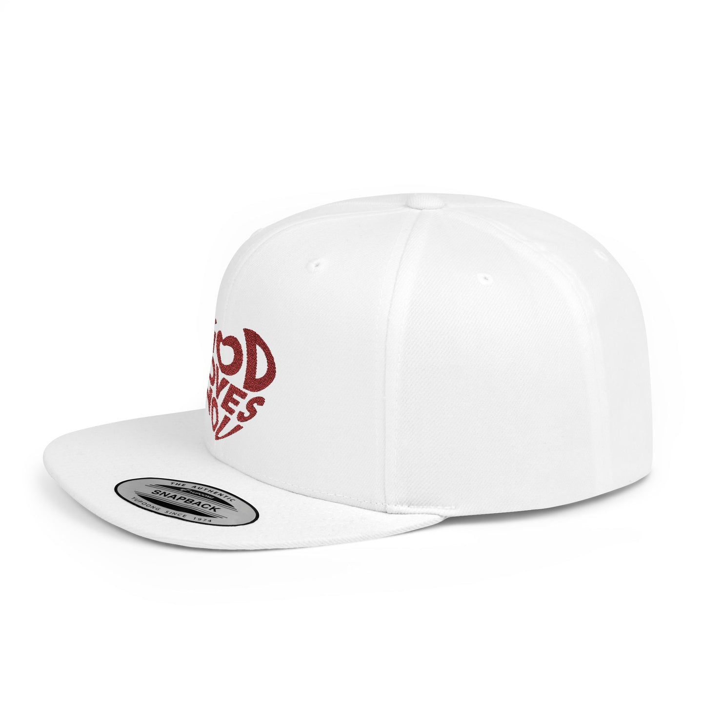 God Loves You Flat Bill Snapback Cap, Faith-Based Hat, Casual Wear, Gift for Friends, Summer Accessory, Religious Statement